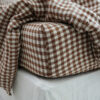 Ga Giường Linen Pháp Nhuộm Sợi Kẻ Nâu Coffee F80