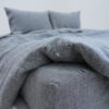 Ga Giường Linen Pháp Nhuộm Sợi Xám Đậm F40