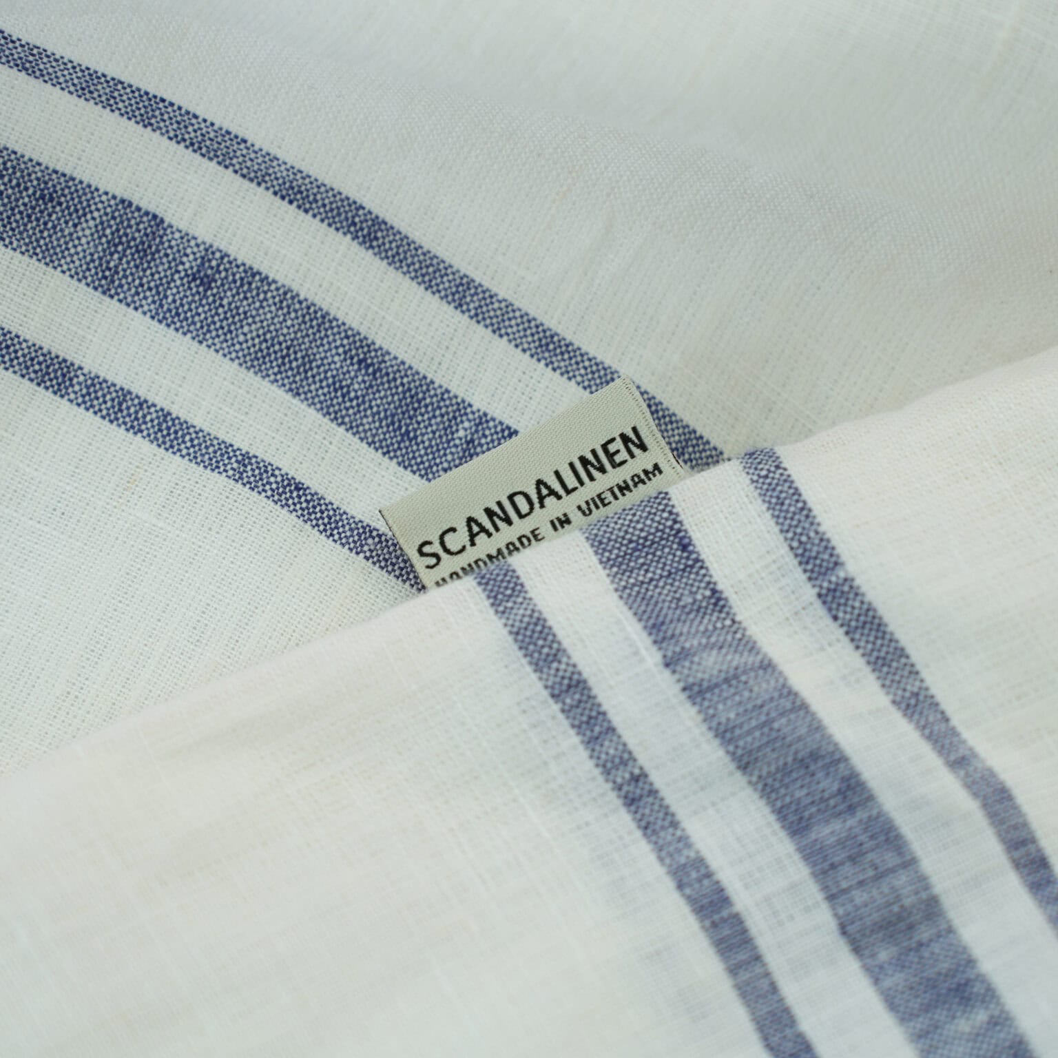Ga Giường Linen Pháp Nhuộm Sợi Kẻ Xanh Trắng F63