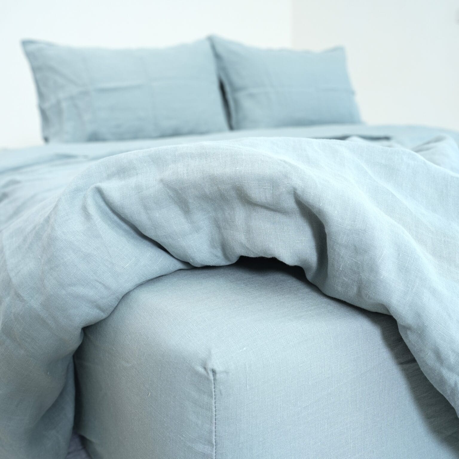 Ga Giường Linen Pháp Nhuộm Miếng Xanh Nhạt F22