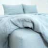 Ga Giường Linen Pháp Nhuộm Miếng Xanh Nhạt F22